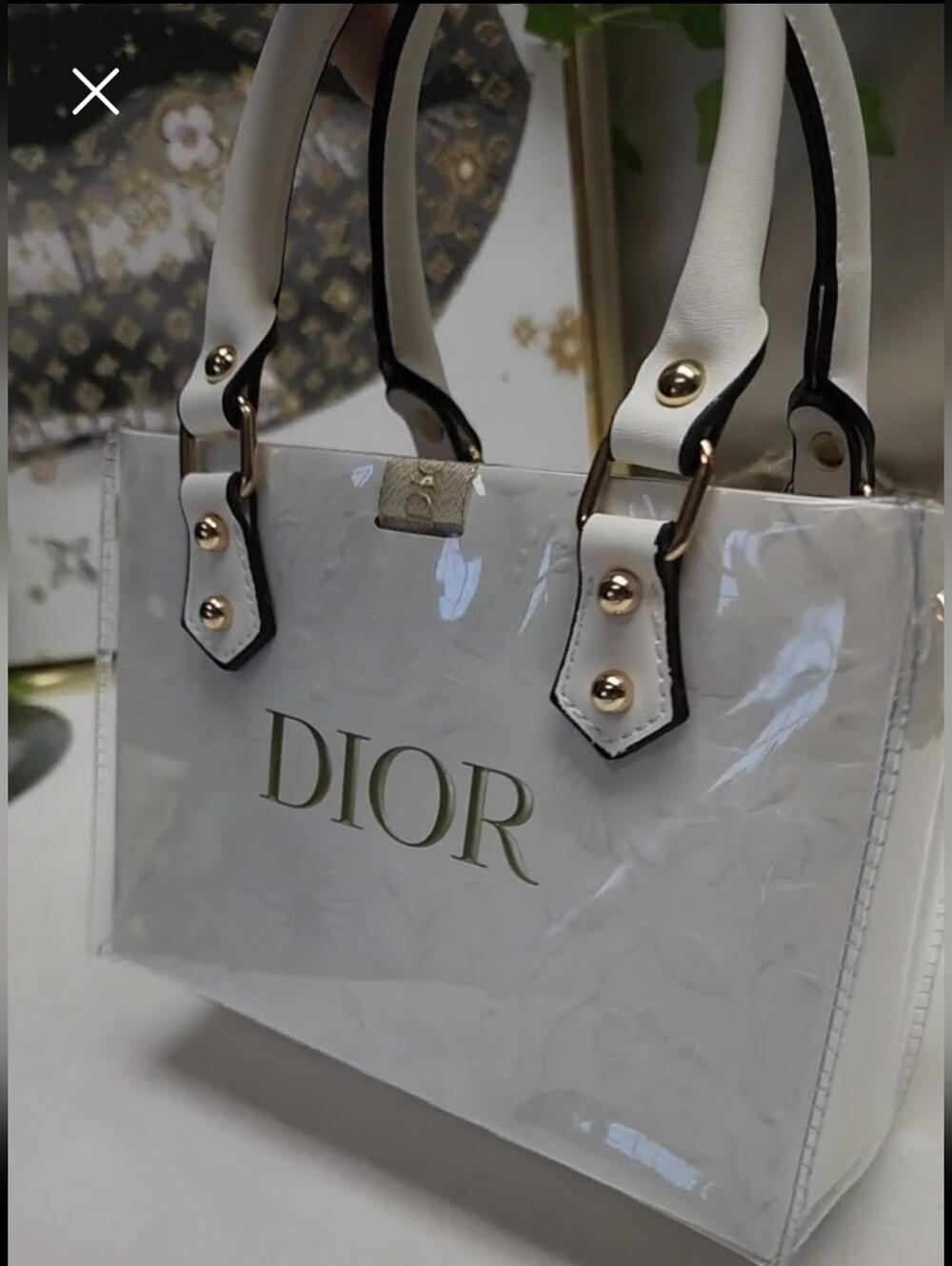 Authentic Dior PVC Shopping Retail Tote W/ Authentic Dior Charm Limited Edition - Picture 14 of 15